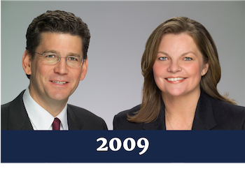 Doug Maynard and Celeste Harris, shown here posing in 2009, formed Maynard and Harris Attorneys at Law in 2001.