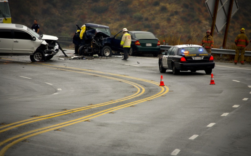 A car accident between a truck and a car driven by someone without sufficient underinsured motorist coverage insurance.