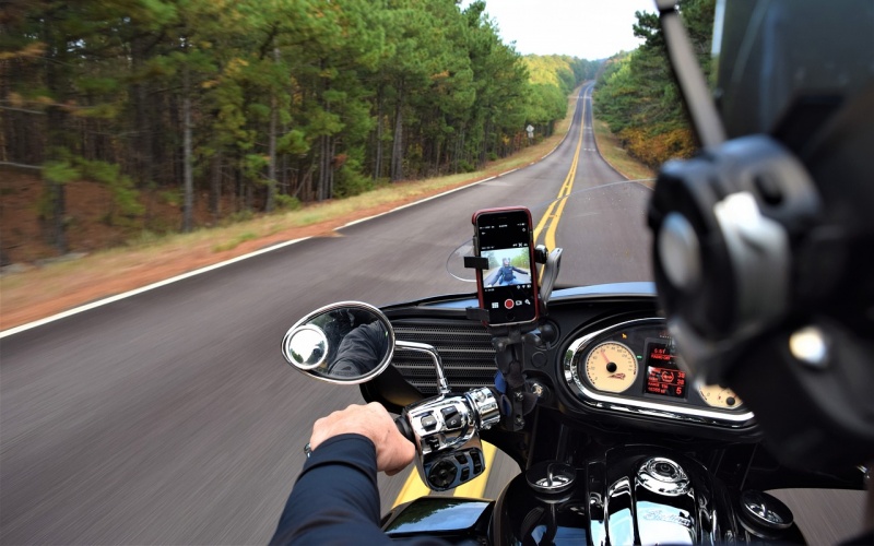 Motorcycle rider on north carolina roads