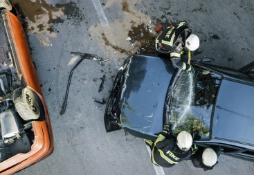 Aerial view of a type of auto accident that requires an auto accident lawyer to ensure fair compensation.